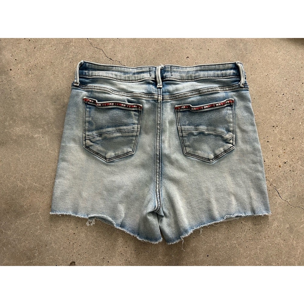 DRIFTWOOD lulu embroidered Jean short Denim Cutoff Shorts raw edge dot pocket 26